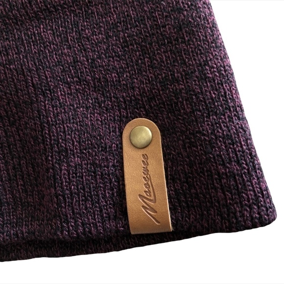 MAOCWEE Beanie Hat Unisex O/S Purple Winter Hat Rib-Knit Stretchy - Picture 6 of 9